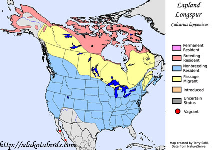Lapland Longspur - Range Map