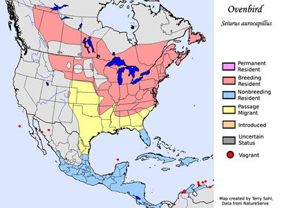 Ovenbird - Range map