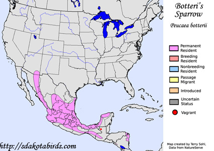 Botteri's Sparrow - Range Map