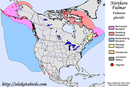 Northern Fulmar - Range Map
