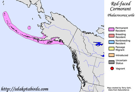 Red-faced Cormorant - Range Map