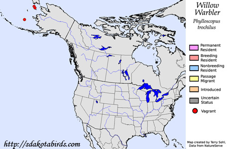 Willow Warbler - Range Map