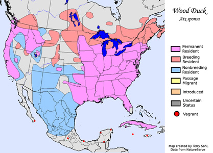 Wood Duck - Range Map